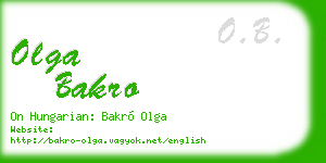 olga bakro business card
