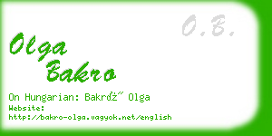 olga bakro business card